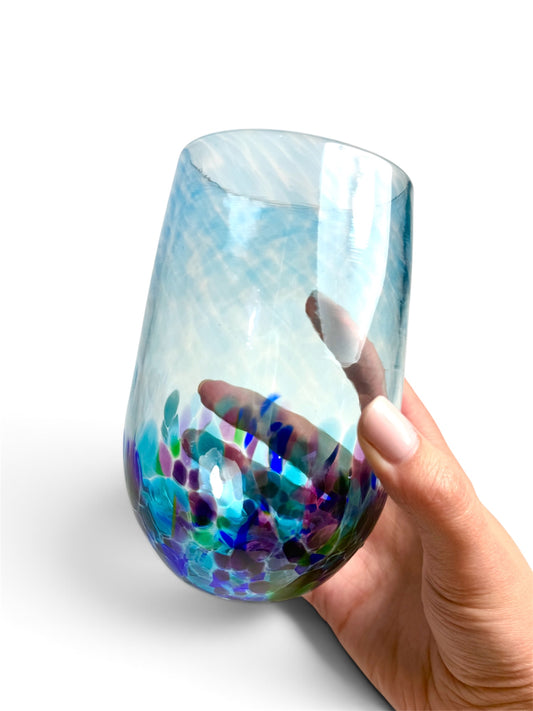 Stemless Wine Glass - Bright Blue