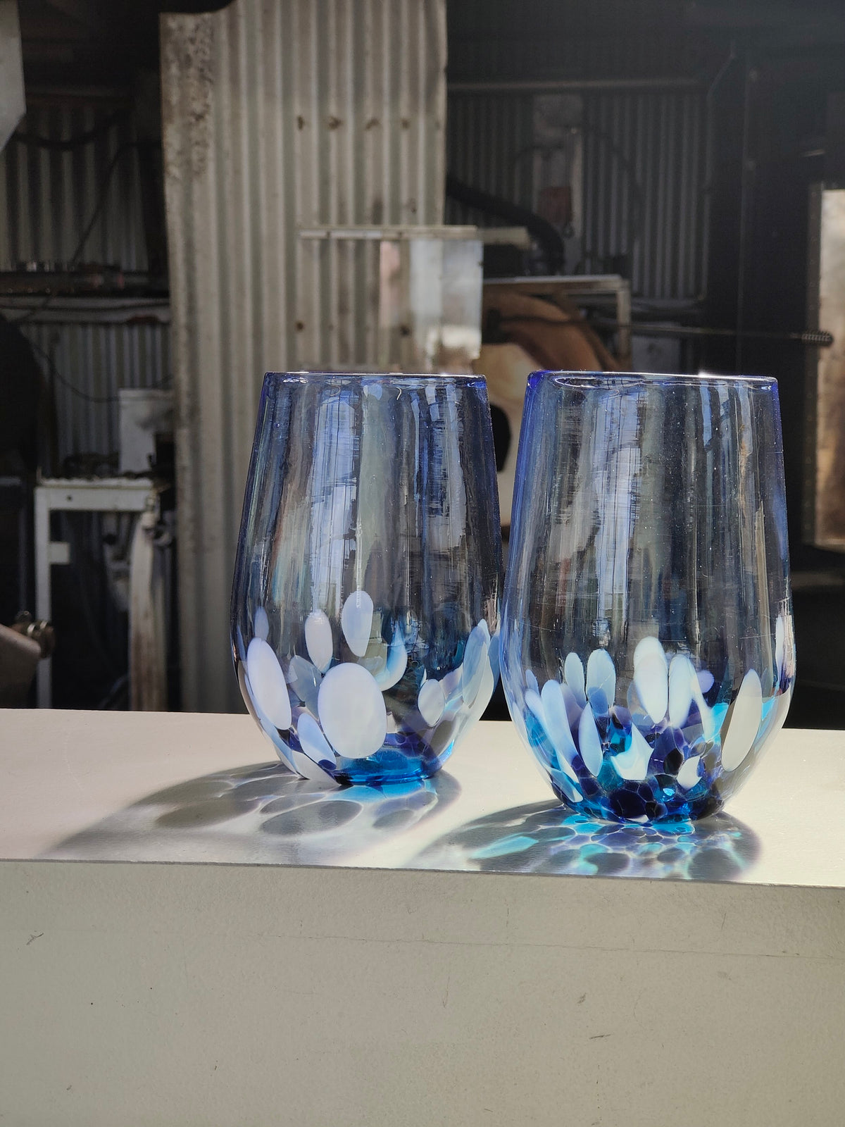Stemless Wine Glass - Sky Blue