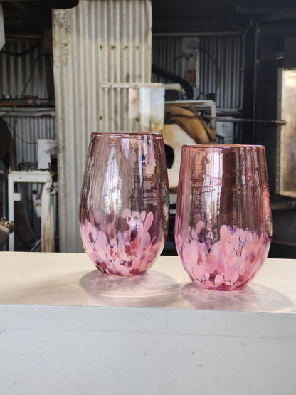 Stemless Wine Glass - Pink