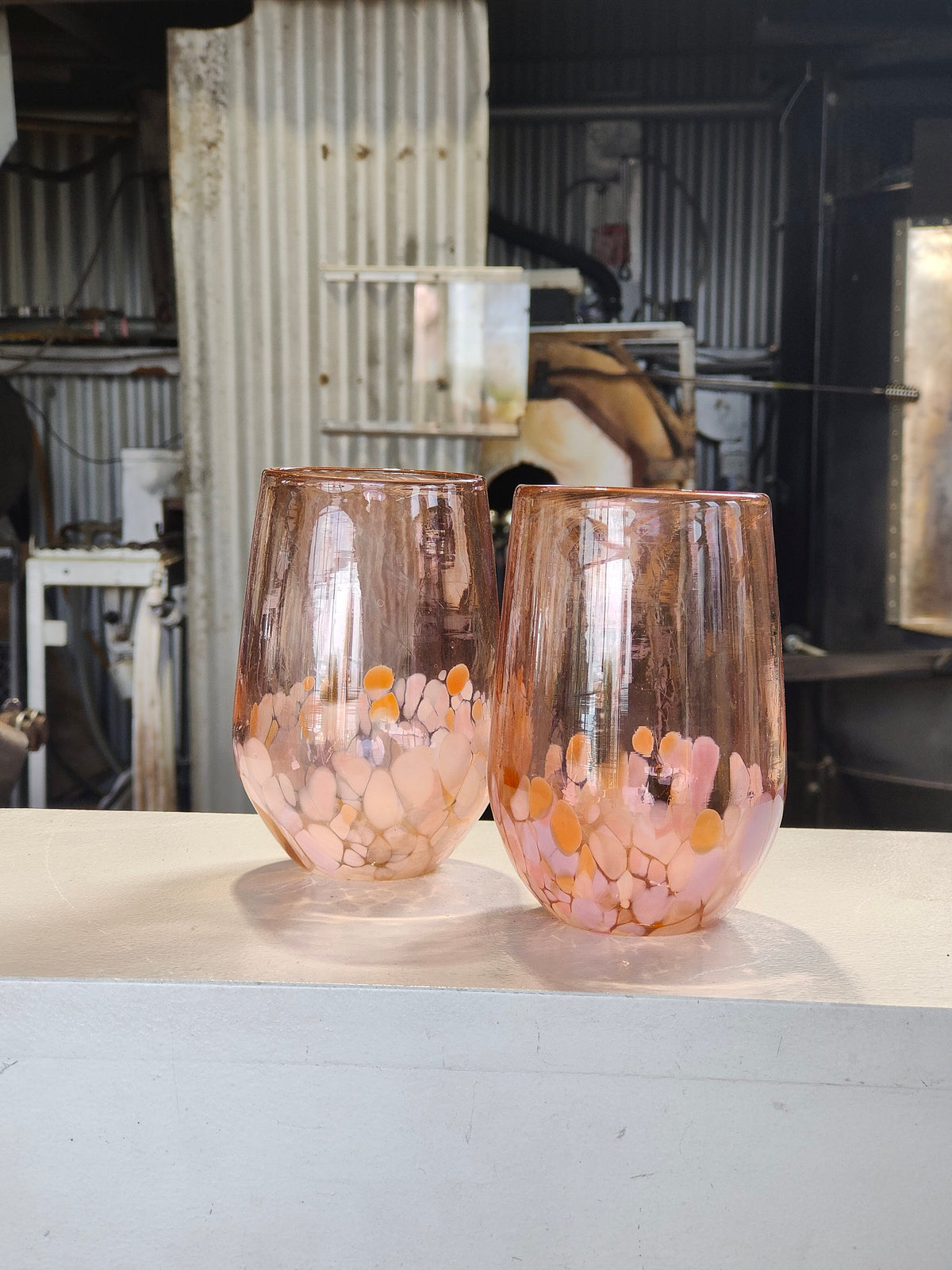 Stemless Wine Glass - Coral