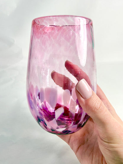 Stemless Wine Glass - Pink