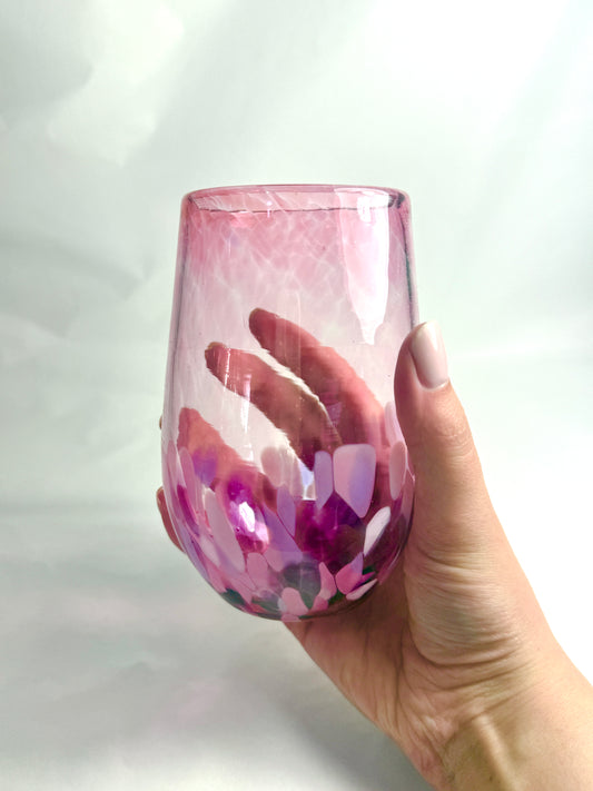 Stemless Wine Glass - Pink