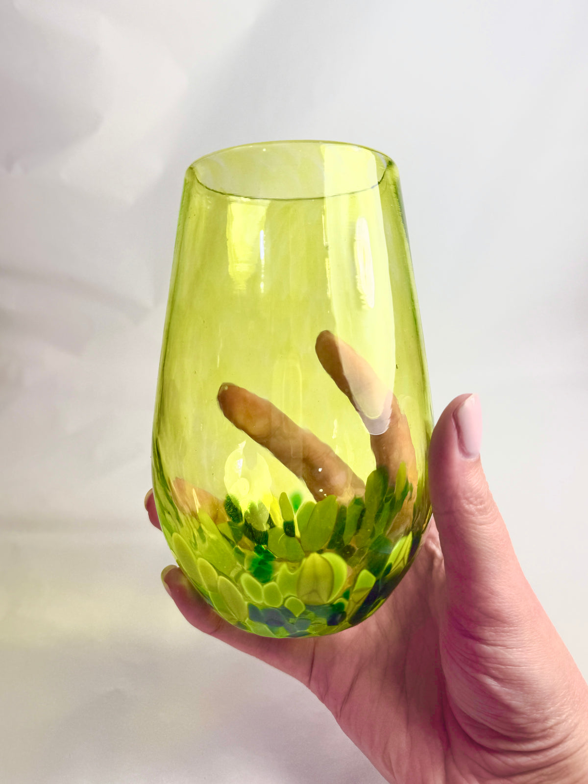 Stemless Wine Glass - Green