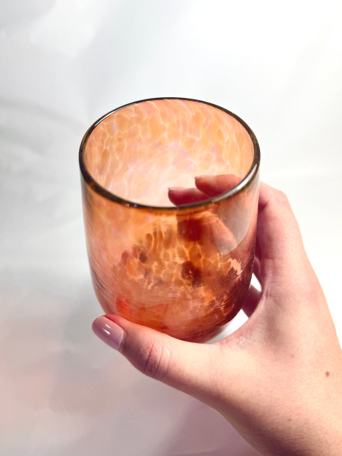 Stemless Wine Glass - Coral