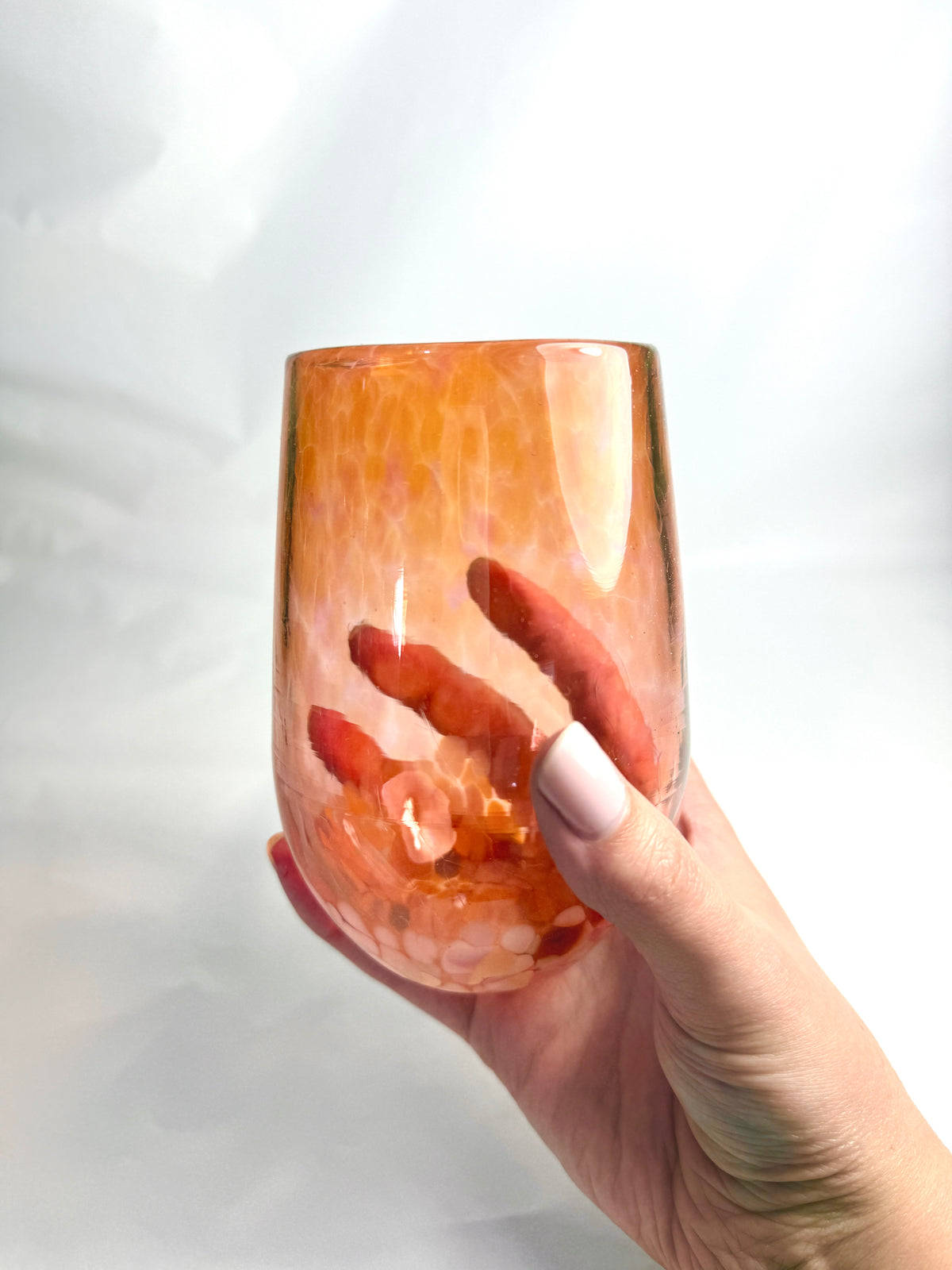 Stemless Wine Glass - Coral