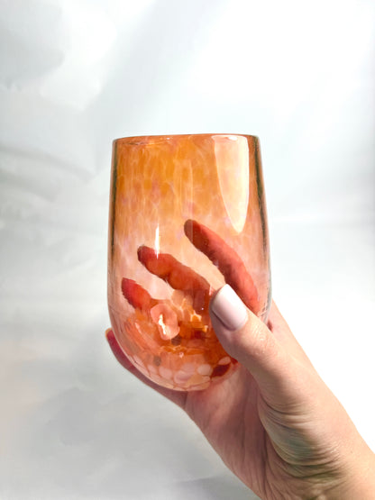 Stemless Wine Glass - Coral