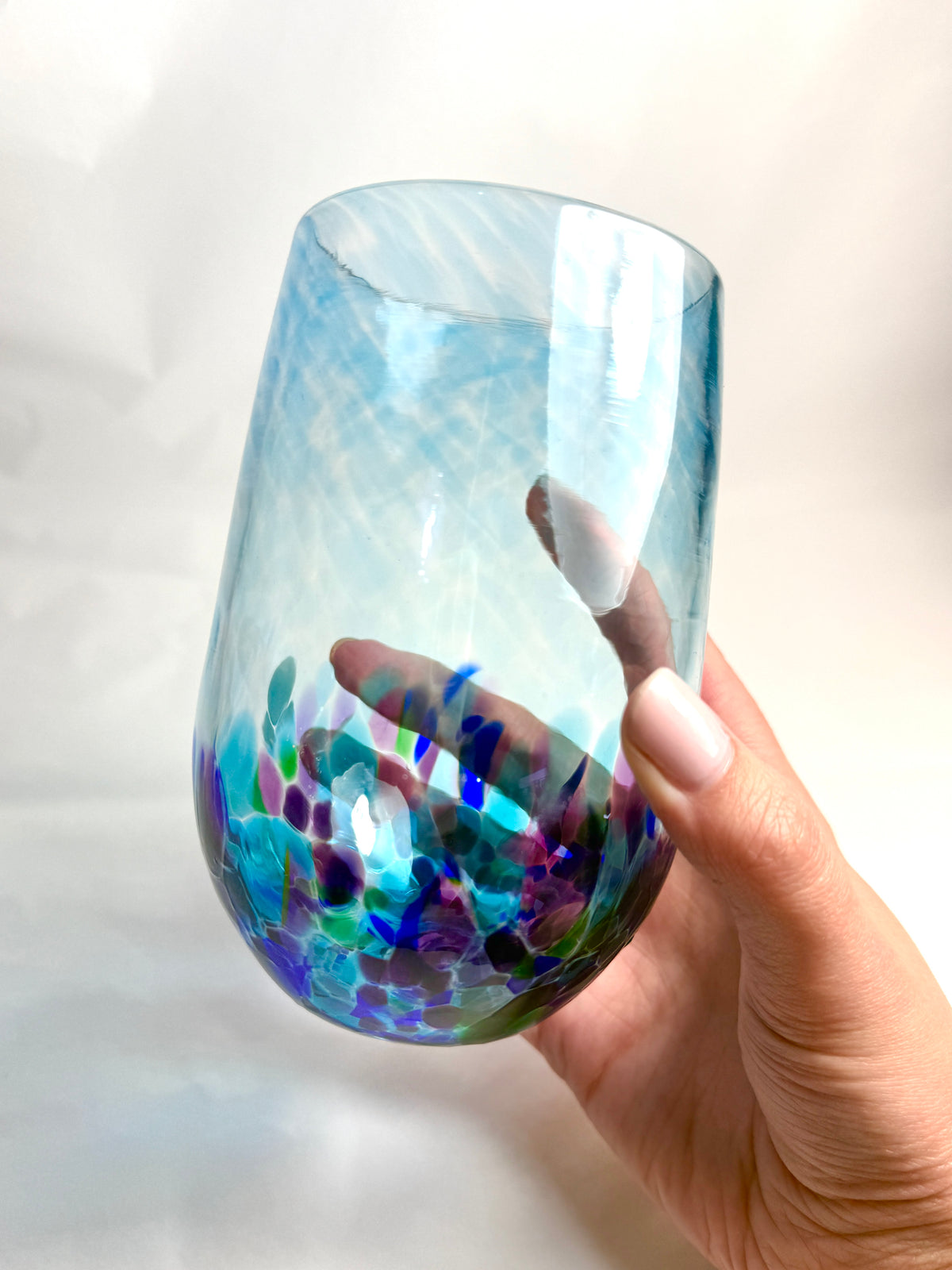 Stemless Wine Glass - Bright Blue