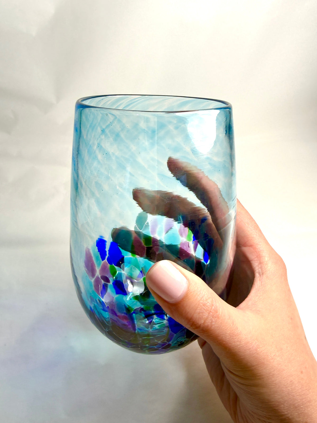 Stemless Wine Glass - Bright Blue
