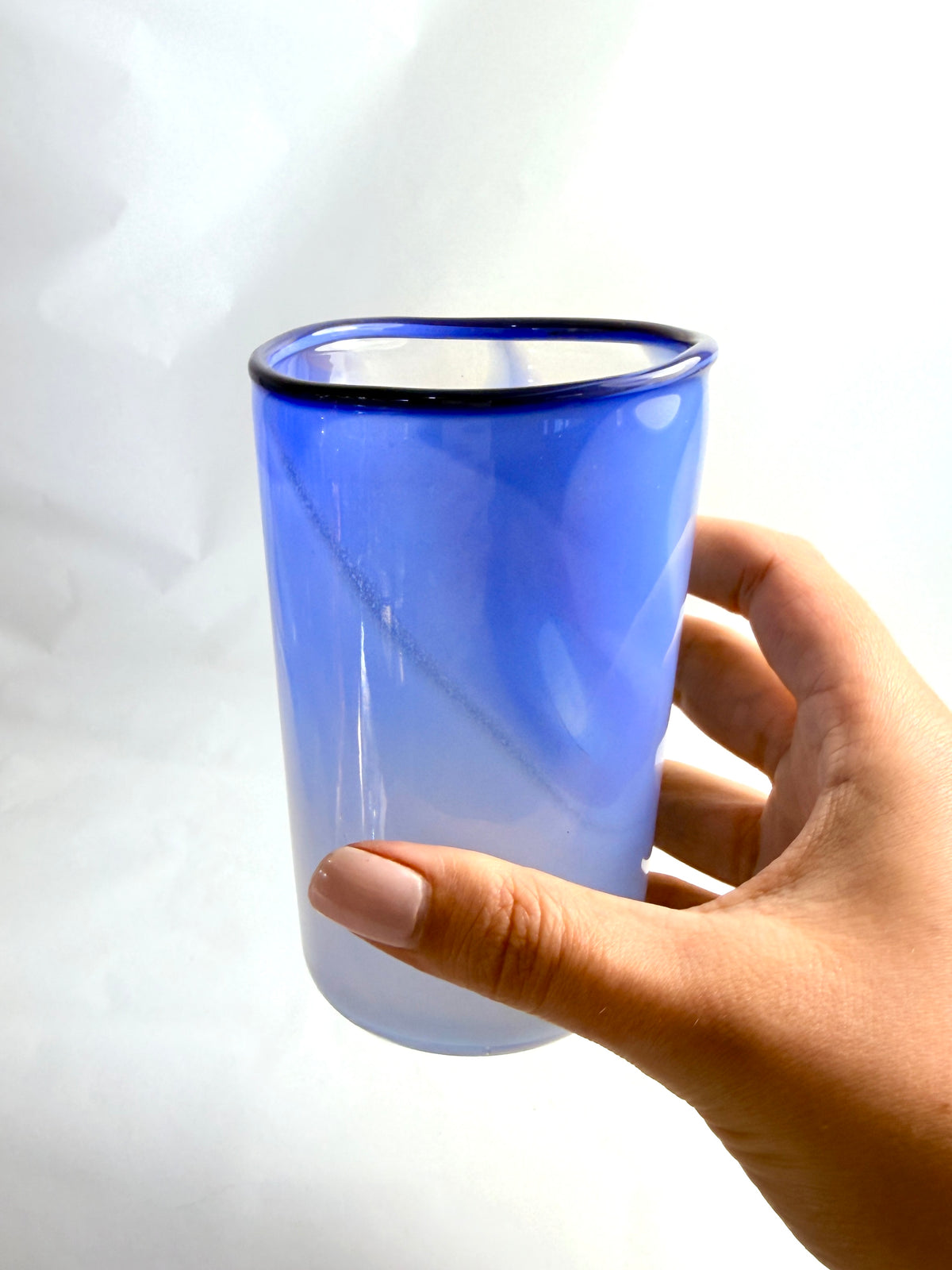 Blue Flow Lipped Cup