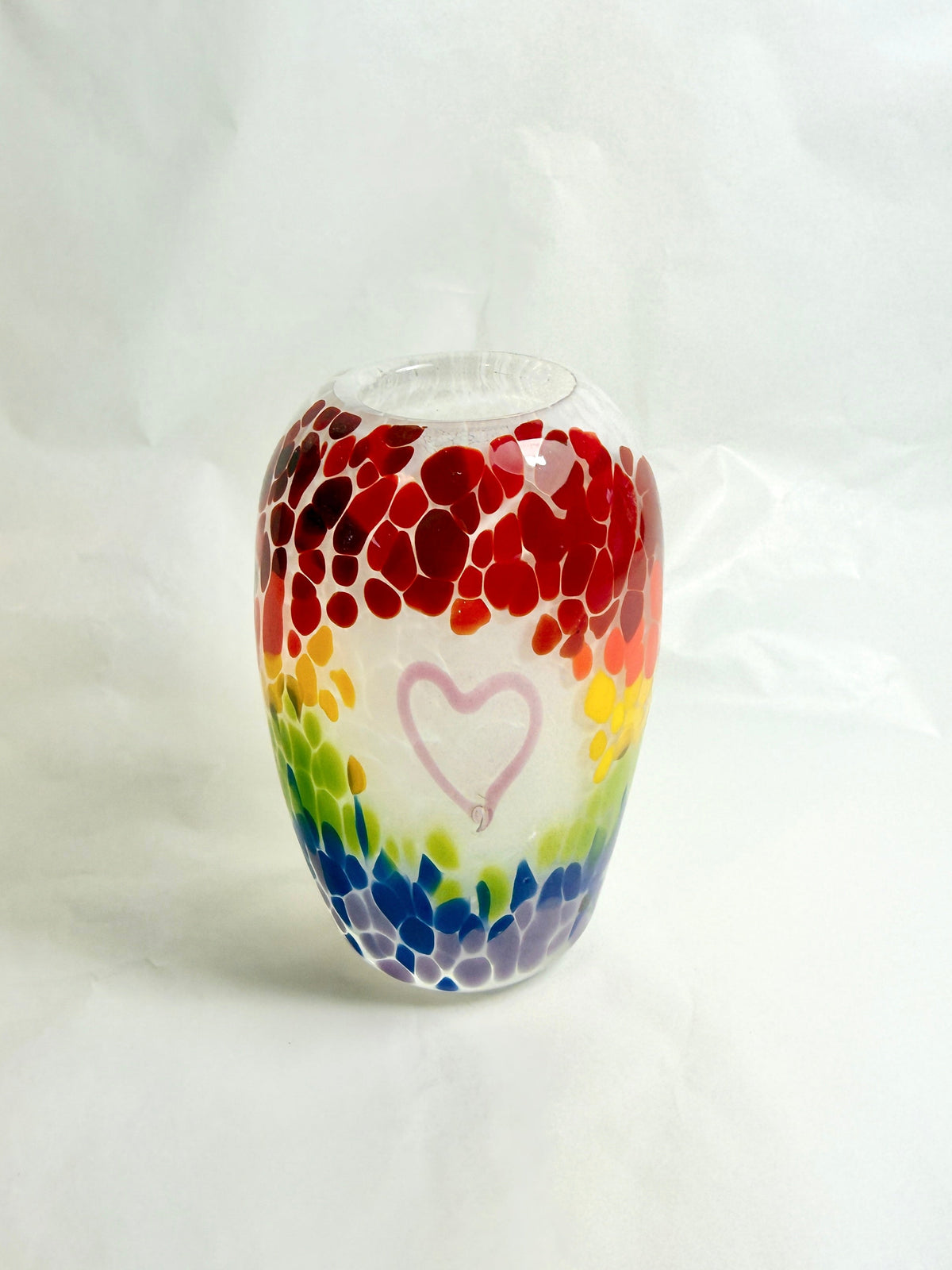 Rainbow Heart Vase