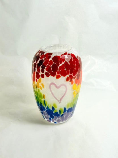 Rainbow Heart Vase