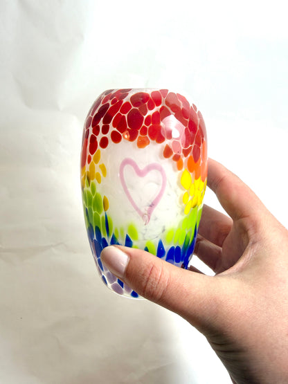 Rainbow Heart Vase